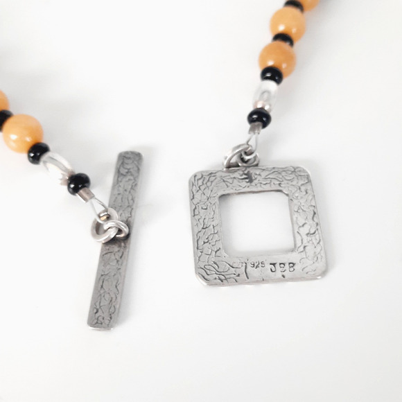 JBB 925 Sterling Silver Toggle Clasp Multi-color Natural Gemstones 20" Necklace - Picture 4 of 7